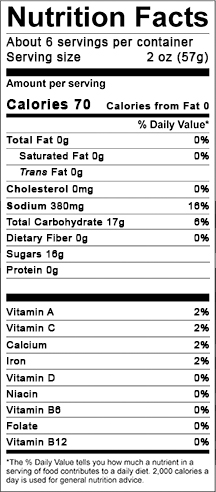 Special Shit Seasoning - Nutritional Info